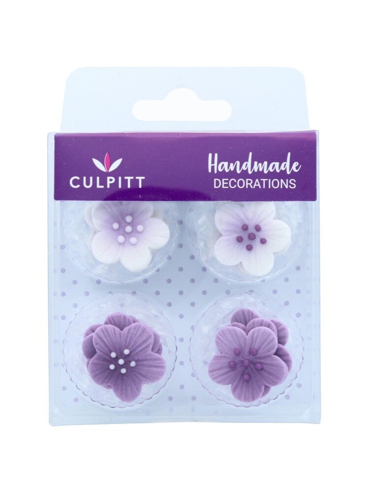 Culpitt Culpitt Suikerdecoratie Bloemen Lila (12 stuks)