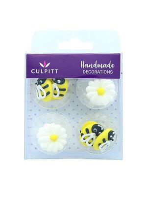 Culpitt Culpitt Suikerdecoratie Bijen & Madeliefjes Ø25mm (12 stuks)