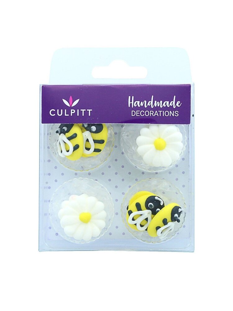 Culpitt Culpitt Suikerdecoratie Bijen & Madeliefjes Ø25mm (12 stuks)