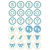 Chocoladedecoratie Baby Boy Ø3 cm (24 stuks)