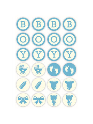 Chocoladedecoratie Baby Boy Ø3 cm (24 stuks) Chocoladedecoratie Baby Boy Ø3 cm (24 stuks)