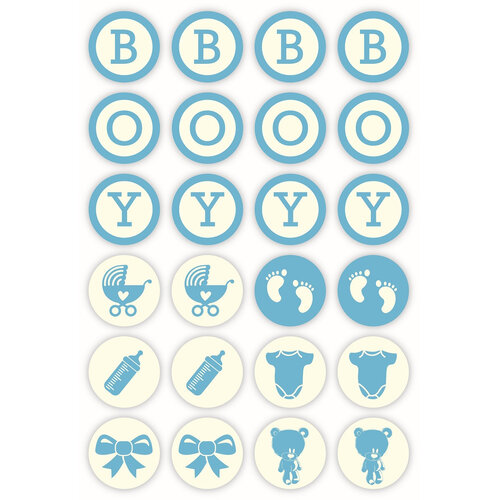 Chocoladedecoratie Baby Boy Ø3 cm (24 stuks) Chocoladedecoratie Baby Boy Ø3 cm (24 stuks)