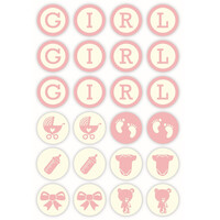 Chocoladedecoratie Baby Girl Ø3 cm (24 stuks)