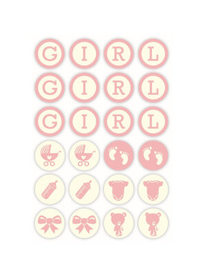 Chocoladedecoratie Baby Girl Ø3 cm (24 stuks) Chocoladedecoratie Baby Girl Ø3 cm (24 stuks)