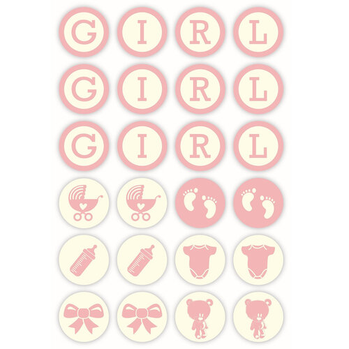 Chocoladedecoratie Baby Girl Ø3 cm (24 stuks) Chocoladedecoratie Baby Girl Ø3 cm (24 stuks)