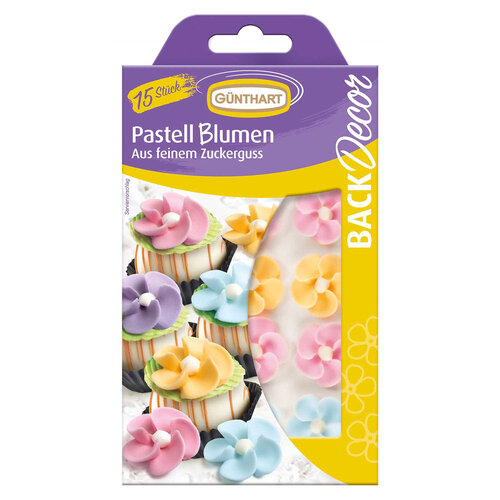 Günthart Suikerdecoratie Bloemen Pastel (15 stuks) Günthart Suikerdecoratie Bloemen Pastel (15 stuks)