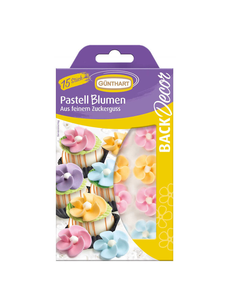 Günthart Günthart Suikerdecoratie Bloemen Pastel (15 stuks)