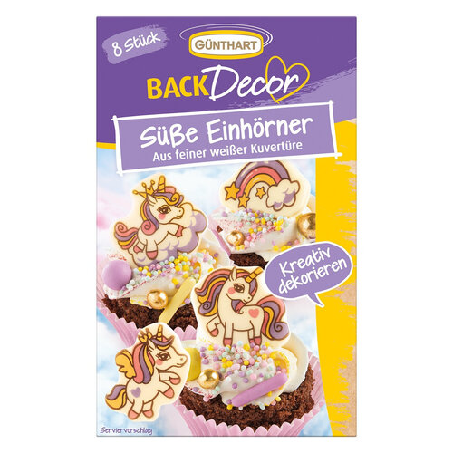 Günthart Chocoladedecoratie Unicorn & Regenboog (8 stuks) Günthart Chocoladedecoratie Unicorn & Regenboog (8 stuks)