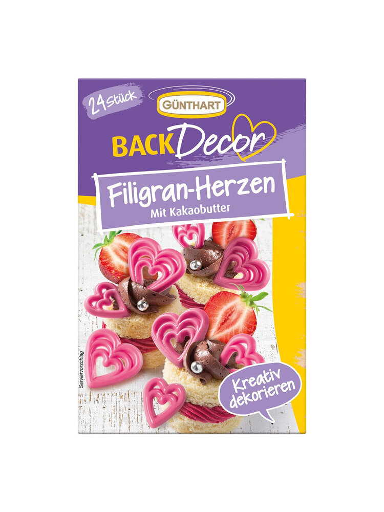 Günthart Günthart Chocoladedecoratie Hartjes Roze (24 stuks)