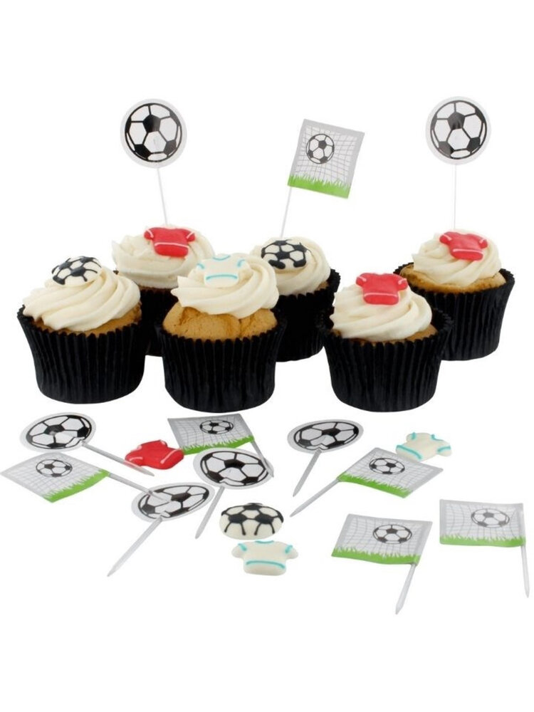 Culpitt Culpitt Taartdecoratie Prikkers Voetbal 80mm (24 stuks)