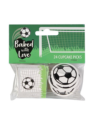 Culpitt Culpitt Taartdecoratie Prikkers Voetbal 80mm (24 stuks)