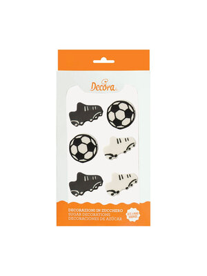Decora Decora Suikerdecoratie Voetbal Ø3-4cm (6 stuks)