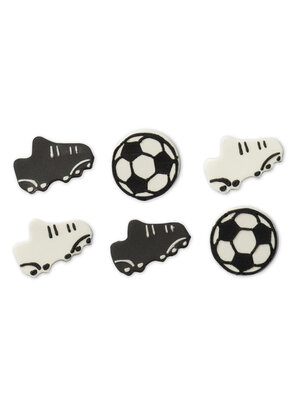 Decora Suikerdecoratie Voetbal Ø3-4cm (6 stuks)