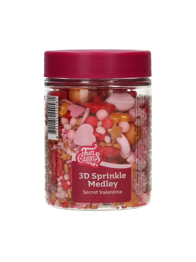 FunCakes FunCakes 3D Sprinkle Medley - Secret Valentine 70g