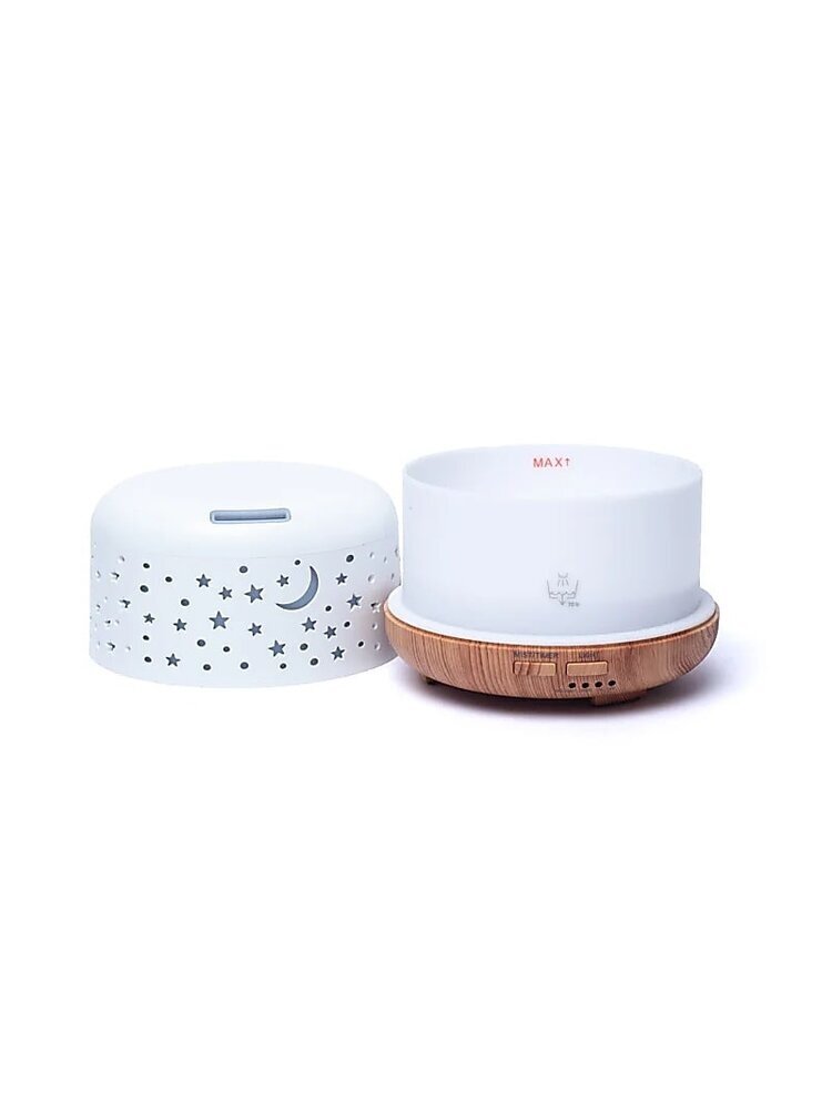 Aroma diffuser Nebula rond wit/houtmotief 300 ml