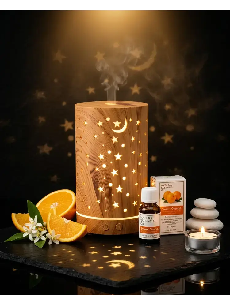 Aroma diffuser Starlight houtmotief 200 ml