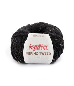 Katia MERINO TWEED - Zwart-Zeer donker grijs 309
