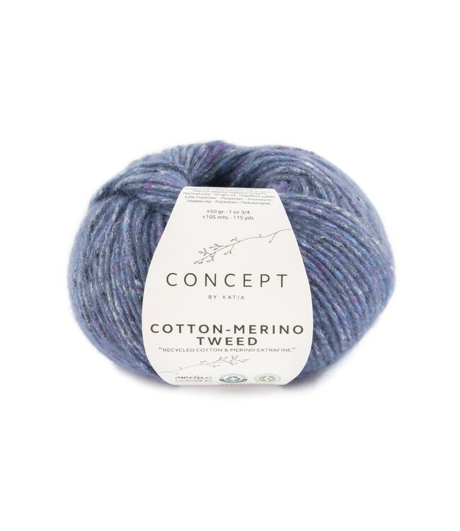 Katia Cotton-merino tweed - Blauw 508