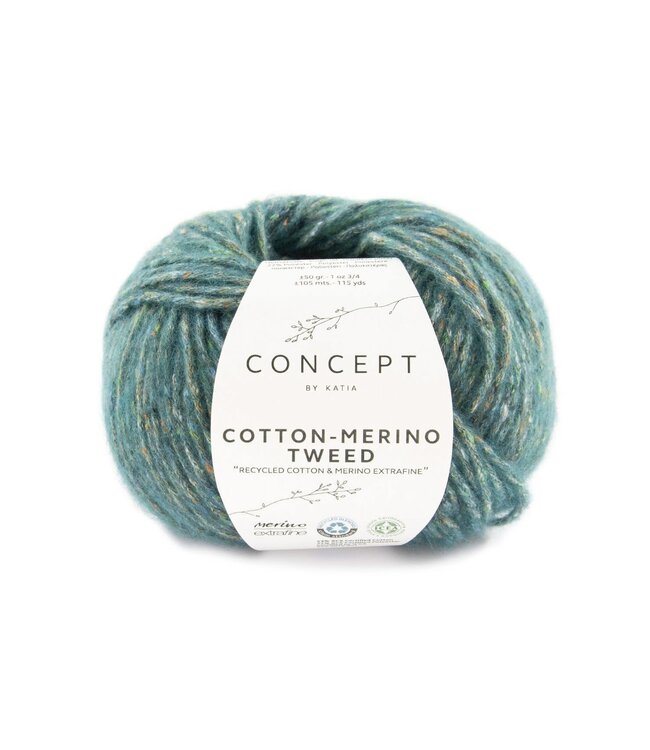 Katia Cotton-merino tweed  - Groenblauw 504