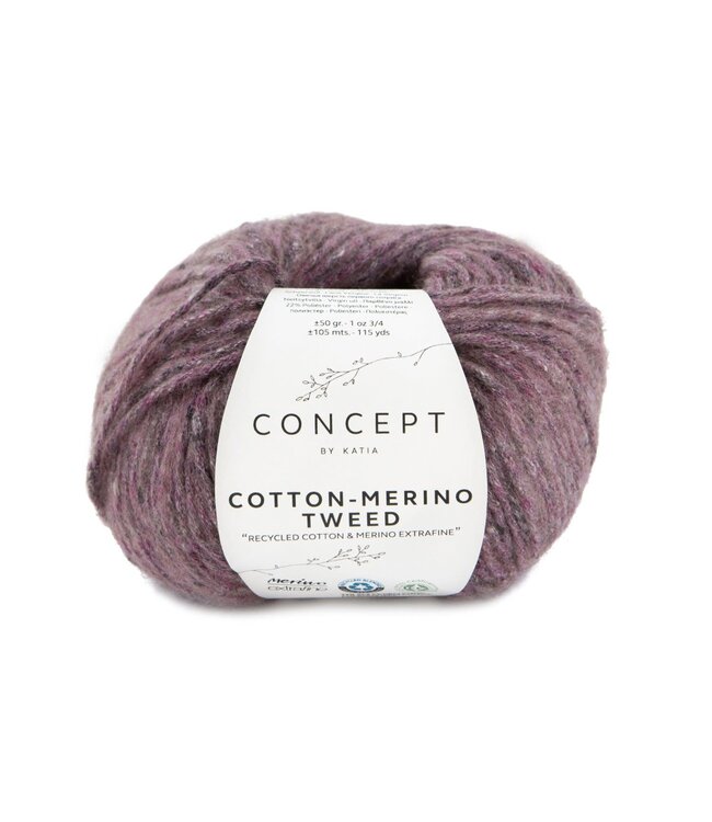 Katia Cotton-merino tweed  - Zeer donker bleekrood 509