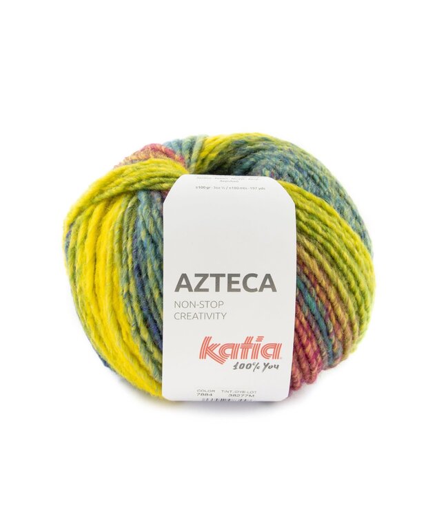 Katia AZTECA - Turquoise-Geel-Blauwgroen 7884