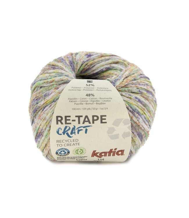 Katia Re-tape craft - Lila-Groen-Geel-Wit 301