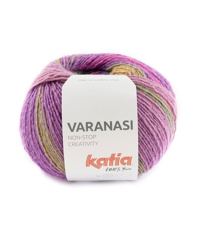 Katia VARANASI - Parelmoer-lichtviolet-Blauwgroen 307