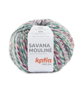 Katia Savana mouliné - Bleekrood-Groen-Grijs 208