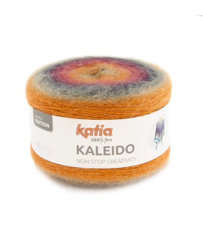 Katia Kaleido - Bordeauxpaars-Licht oranje-Grijs 308