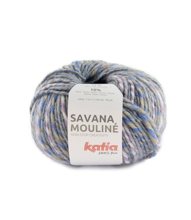 Katia Savana mouliné - Beige-Licht lila-Pastelblauw 207