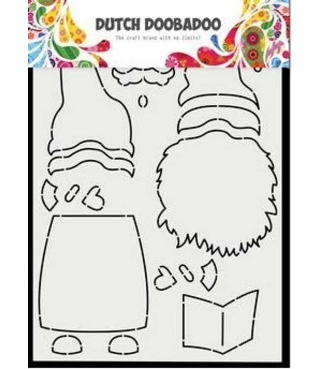 Dutch doobadoo DDBD card art built up caroling gnome