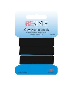 Restyle Geweven elastiek 15mmx1 zwart