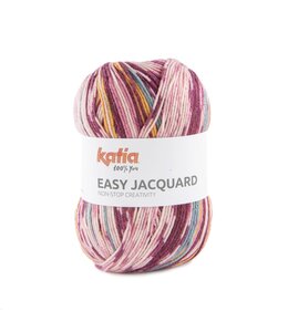 Katia Easy Jacquard - Kauwgom roze-Oranje-Water blauw 403