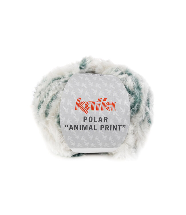 Katia Polar animal print - Parelmoer-lichtgrijs-Groenblauw 204