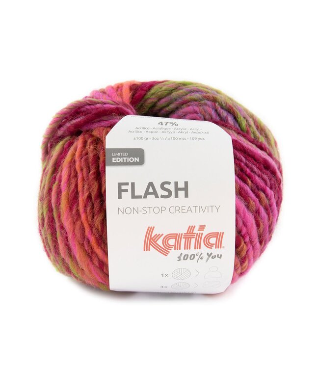 Katia Flash - Fuchsia-Bordeauxrood-Pistache 403