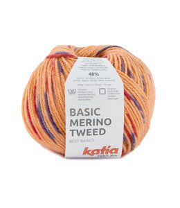 Katia Basic merino tweed  - Oranje-Blauw-Bordeauxrood 404