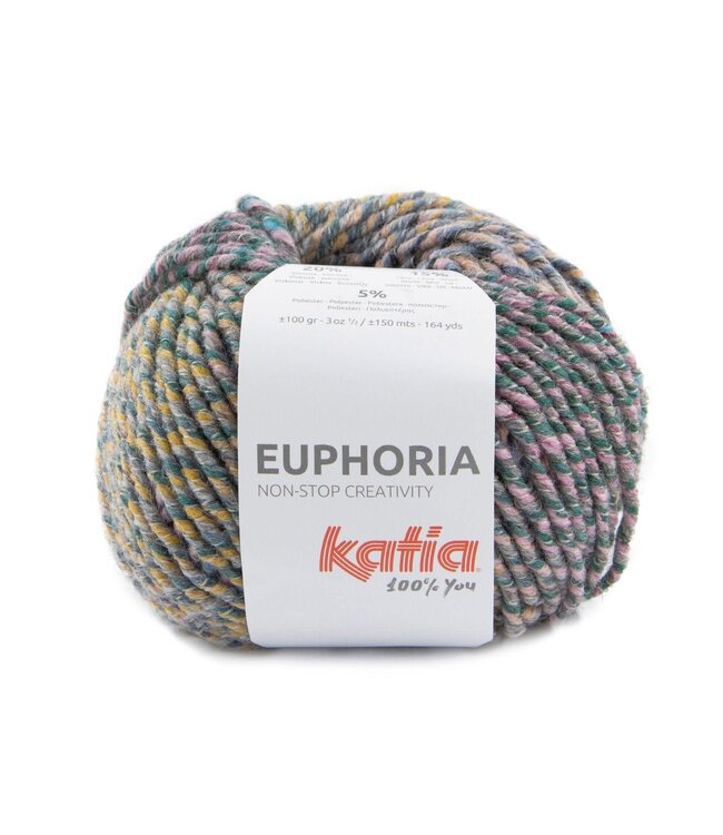 Katia Euphoria - Wijn rood-Oker-Groen blauw-Grijs 501