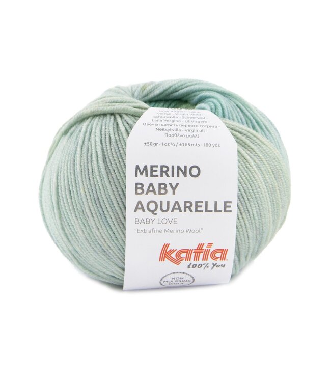 Katia Merino baby aquarelle - Cremewit-blauw-grijs 352