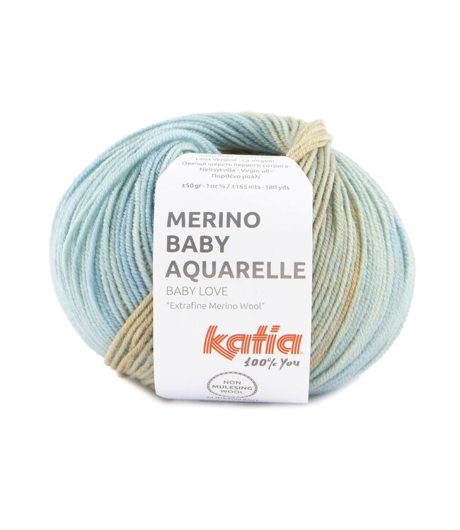 Katia Merino baby aquarelle - Oranje-beige-blauw 350