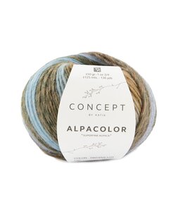 Katia Alpacolor - Turquoise-Oker-Roest bruin-Groen 100