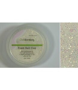 CraftEmotions CraftEmotions Foamball clay - wit glitter 75ml