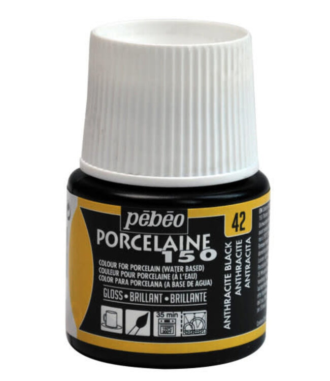 Pebeo Porselein verf - Gloss antracite black 42 - 45ml
