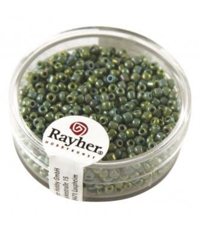 Rayher Borduurkralen, 2 mm ø, opaak lustré groen