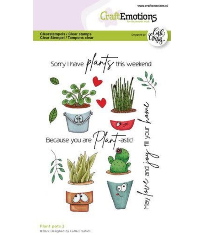 CraftEmotions Clearstamps a6 - Plant pots 2