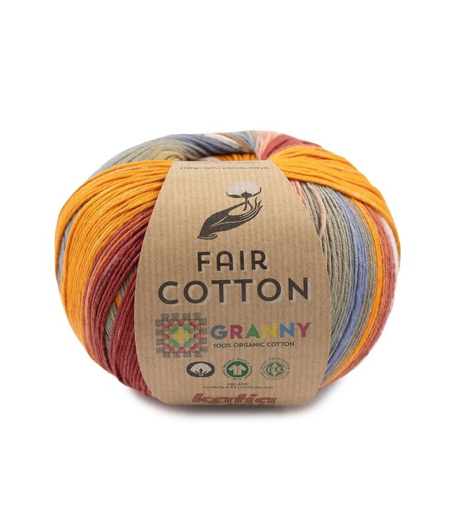 Katia Fair cotton granny - Jeans-Rood-Oker 302