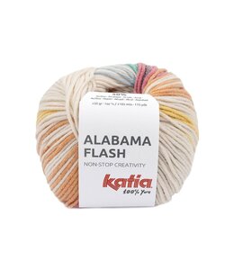 Katia Alabama flash - Ecru-Blauw-Licht fuchsia-Licht oranje 101