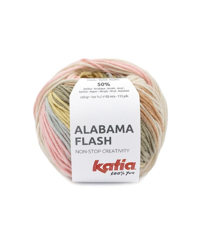 Katia Alabama flash - Ecru-Camel-Licht blauw-Licht groen-Licht oranje 103