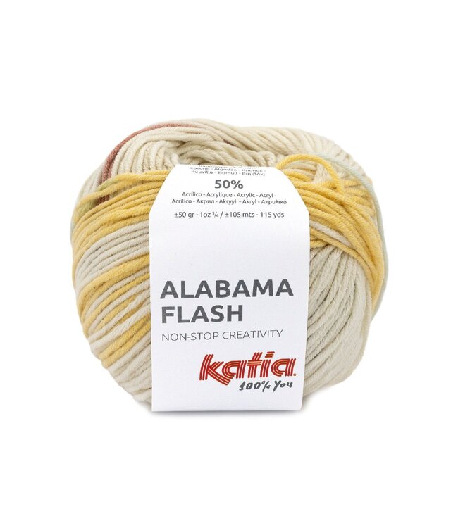 Katia Alabama flash - Ecru-Licht jeans-Oker-Roest bruin 107