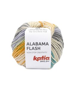 Katia Alabama flash - Ecru-Turkoois blauw-Oker 106