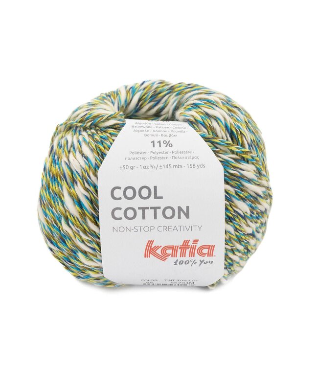 Katia Cool cotton - Blauw-Kaki-Geel 85